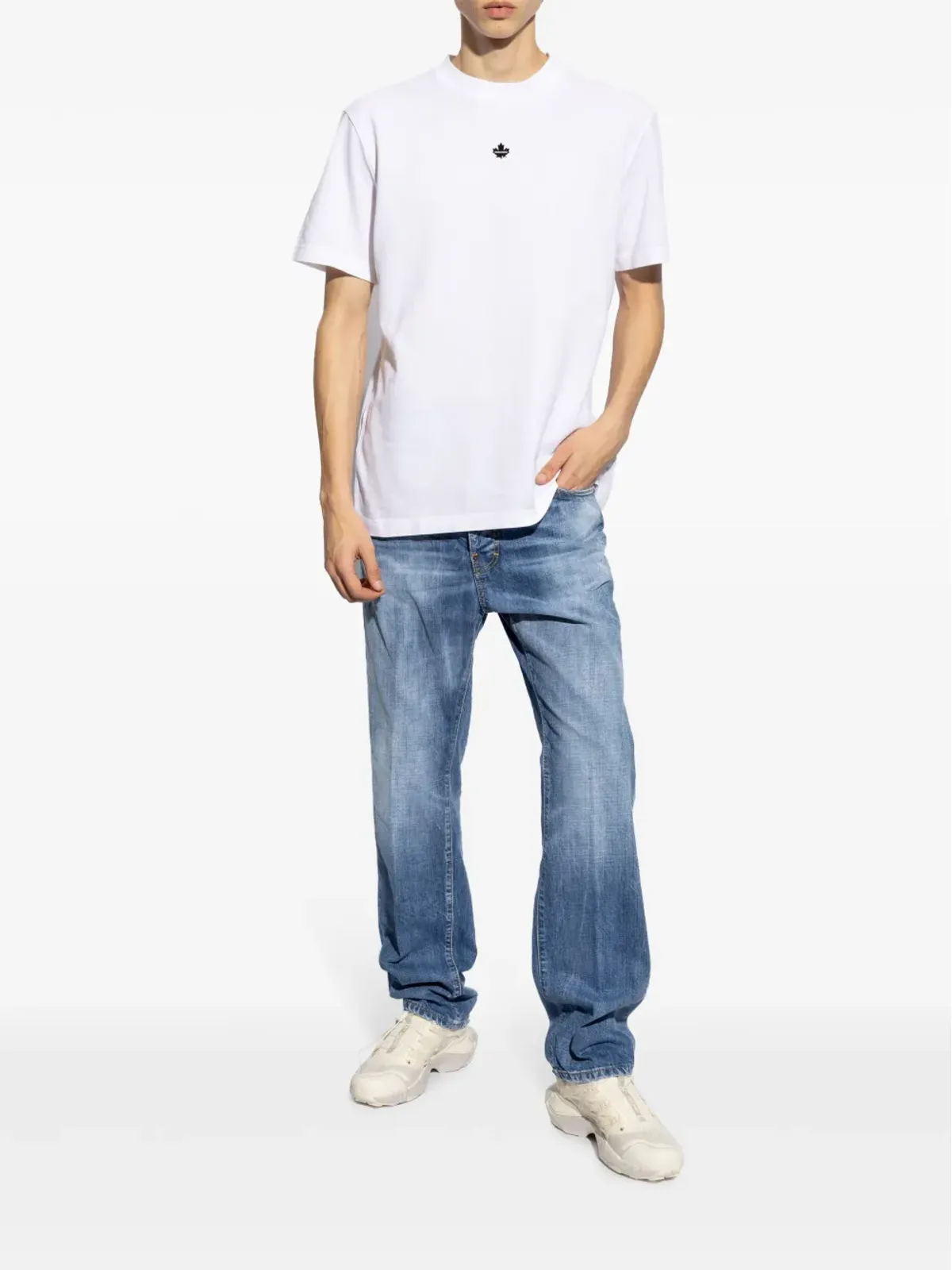 DSQUARED2 ロゴアップリケ コットン Tシャツ - ホワイト - 画像2