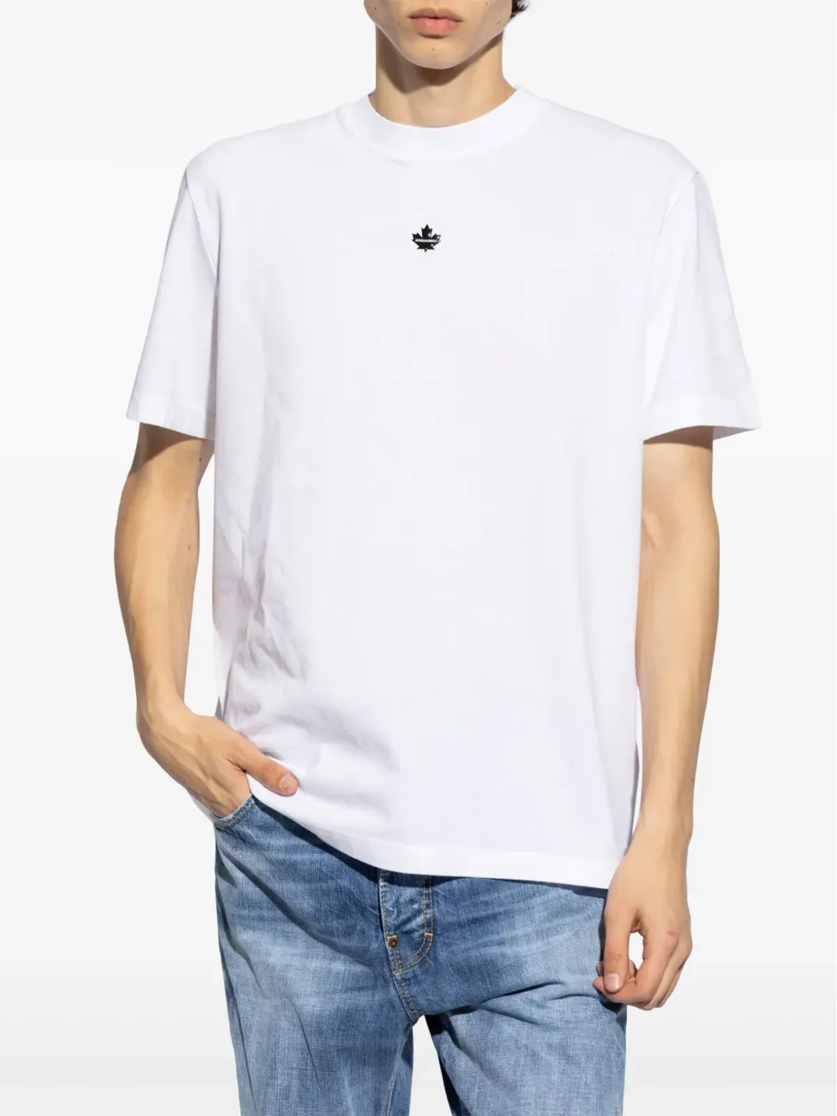 DSQUARED2 ロゴアップリケ コットン Tシャツ - ホワイト - 画像3