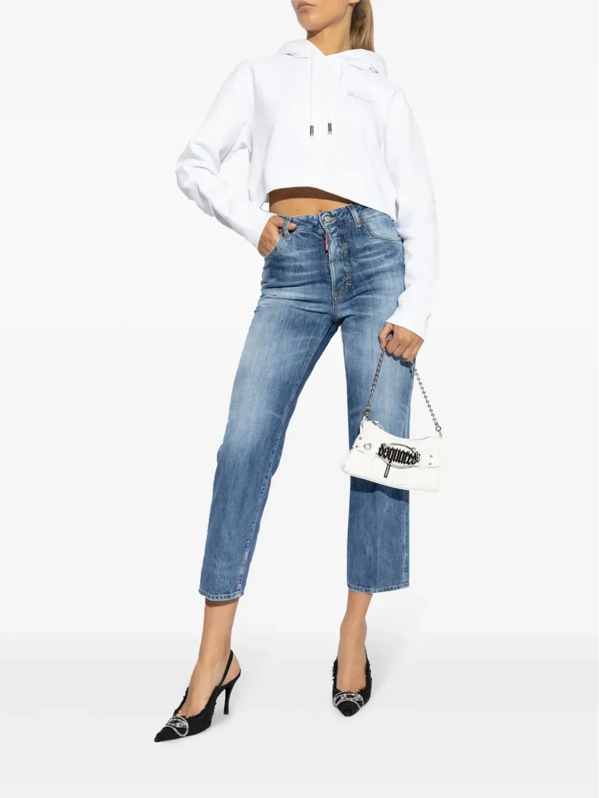 DSQUARED2 ロゴパッチ コットンデニムジーンズ - 画像2