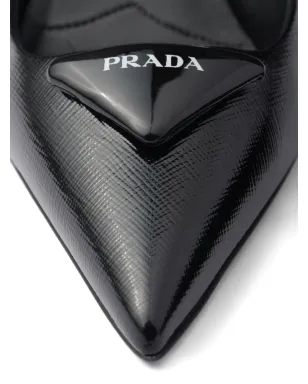Prada 75mm トライアングルロゴ レザー パンプス - サムネイル5