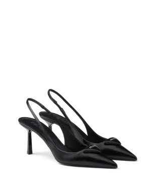 Prada 75mm トライアングルロゴ レザー パンプス - サムネイル2