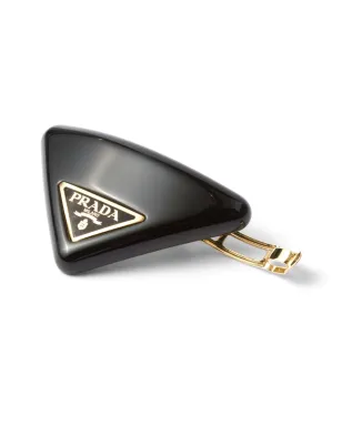 Prada Plexiglas triangle ヘアクリップ - ブラック - サムネイル2