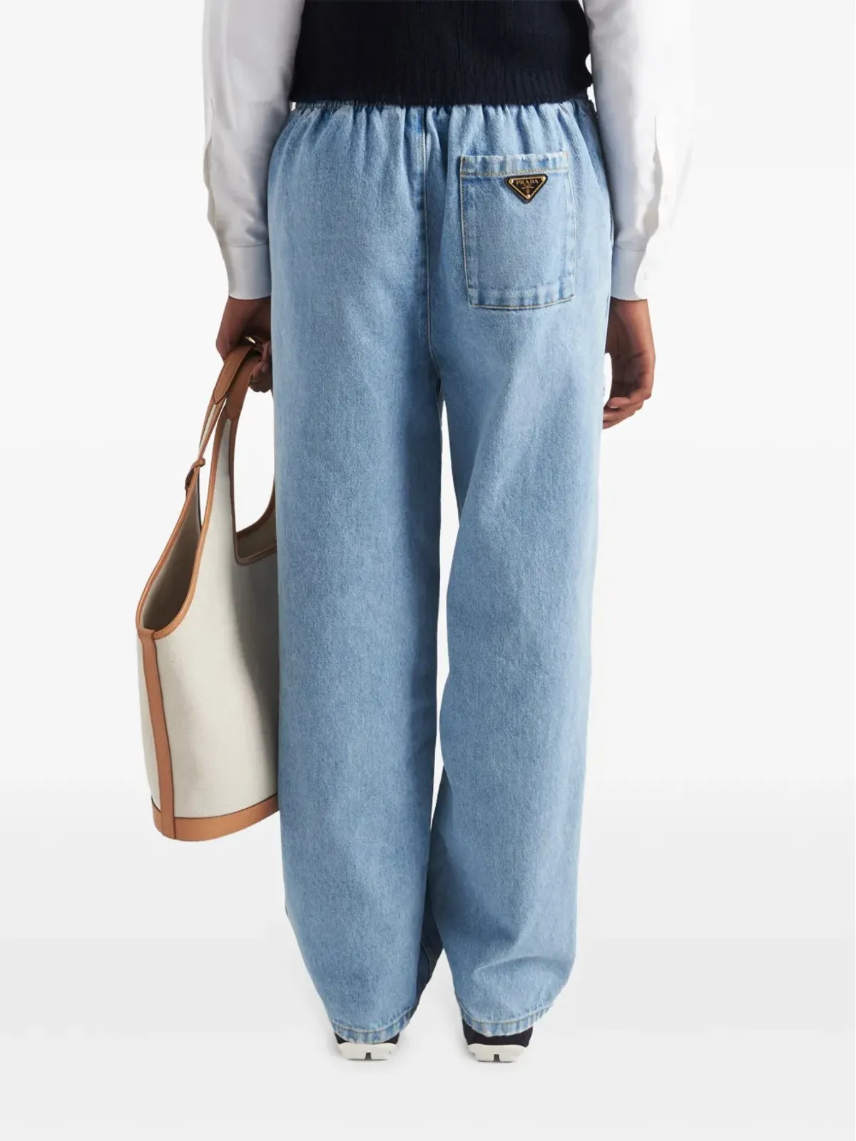 Prada トライアングルロゴ ミッドライズ ルーズフィット ジーンズ - ブルー - 画像3