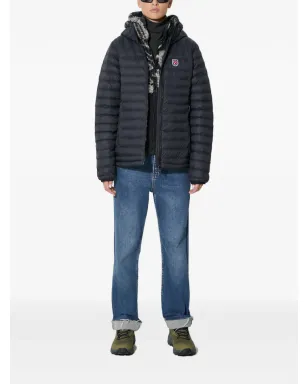 Fjällräven Expedition Lätt フード付きロゴジャケット ブラック - サムネイル2