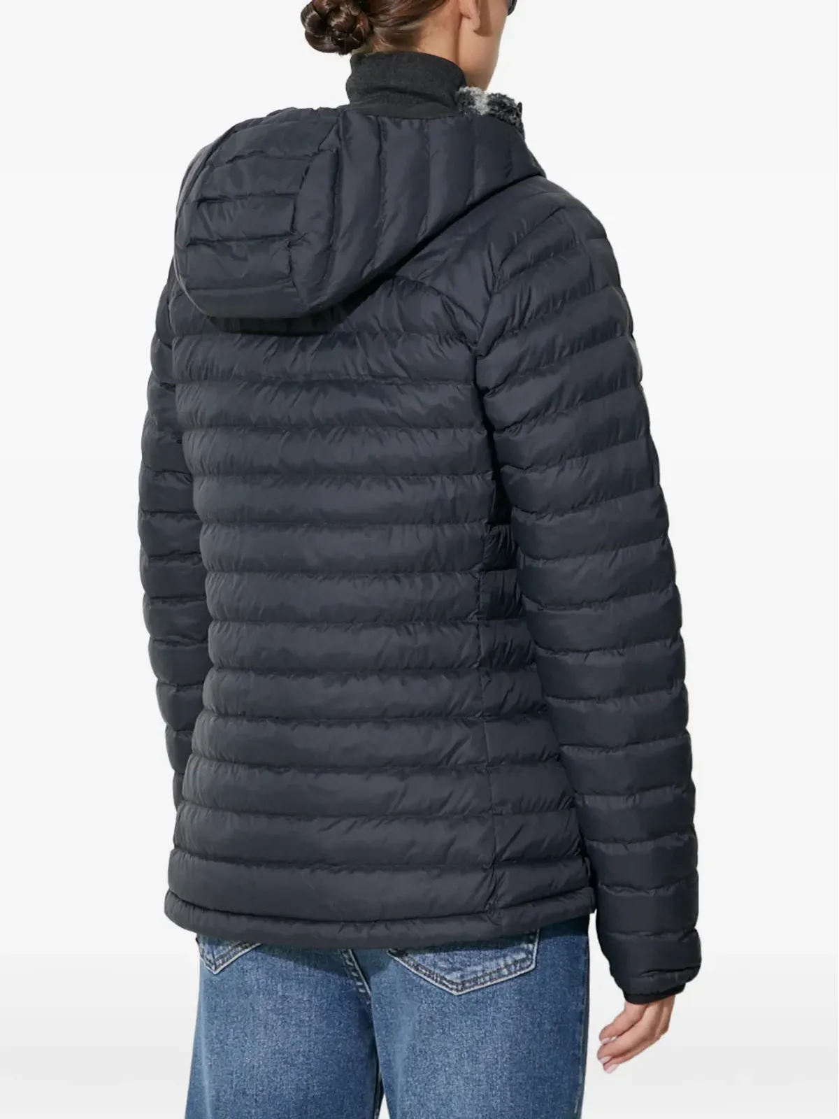 Fjällräven Expedition Lätt フード付きロゴジャケット ブラック - 画像3
