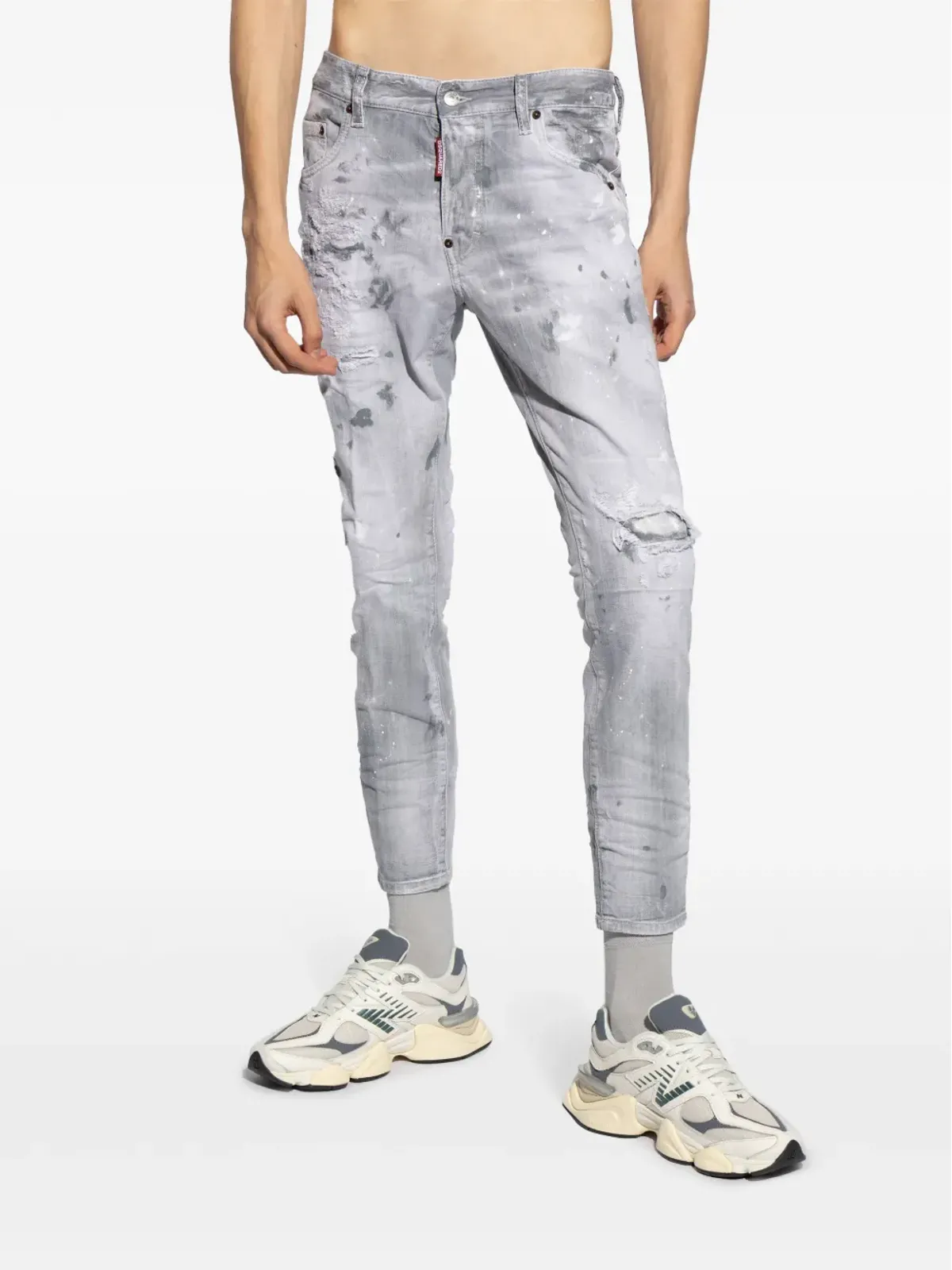 DSQUARED2 スケーター ダメージ加工 ジーンズ - グレー - 画像3