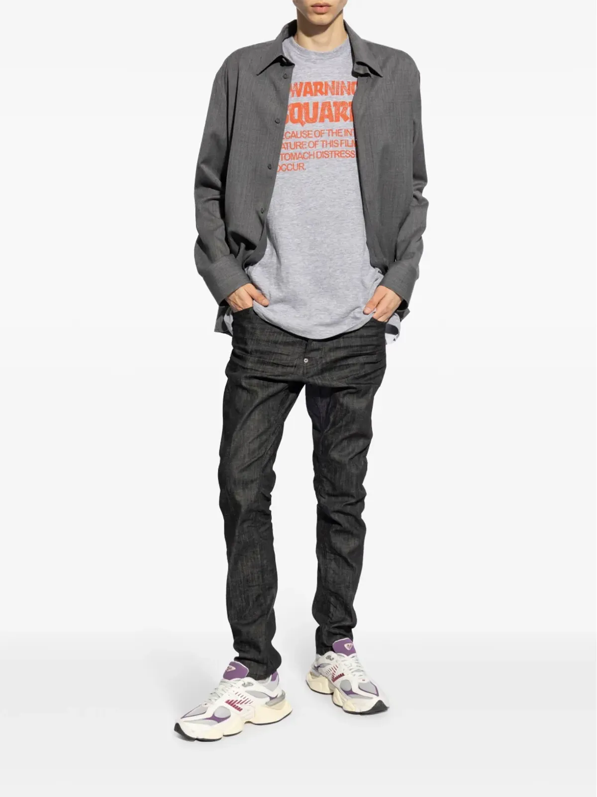 DSQUARED2 スローガンプリント コットンTシャツ - グレー - 画像2