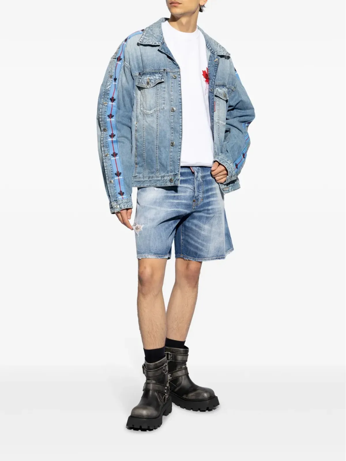DSQUARED2 ロゴタグ デニムショーツ ブルー - 画像2