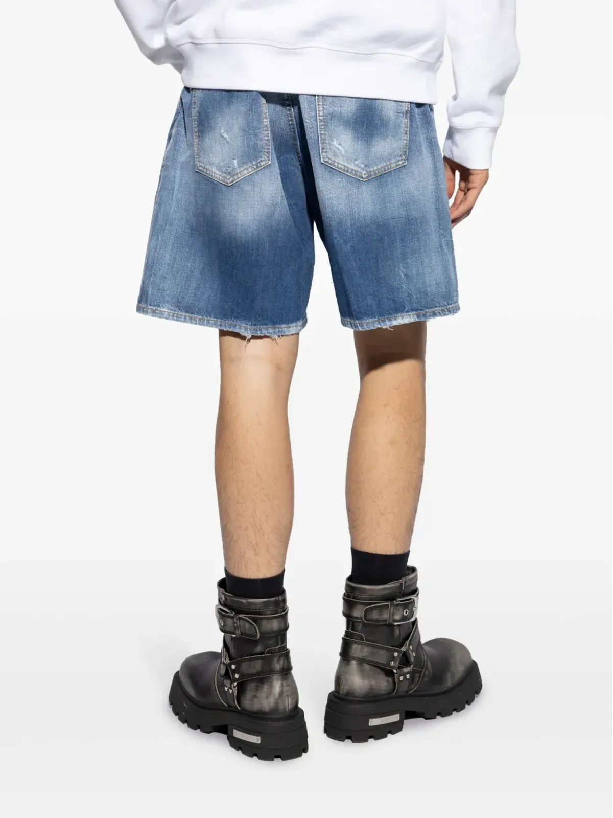 DSQUARED2 ロゴタグ デニムショーツ ブルー - 画像4