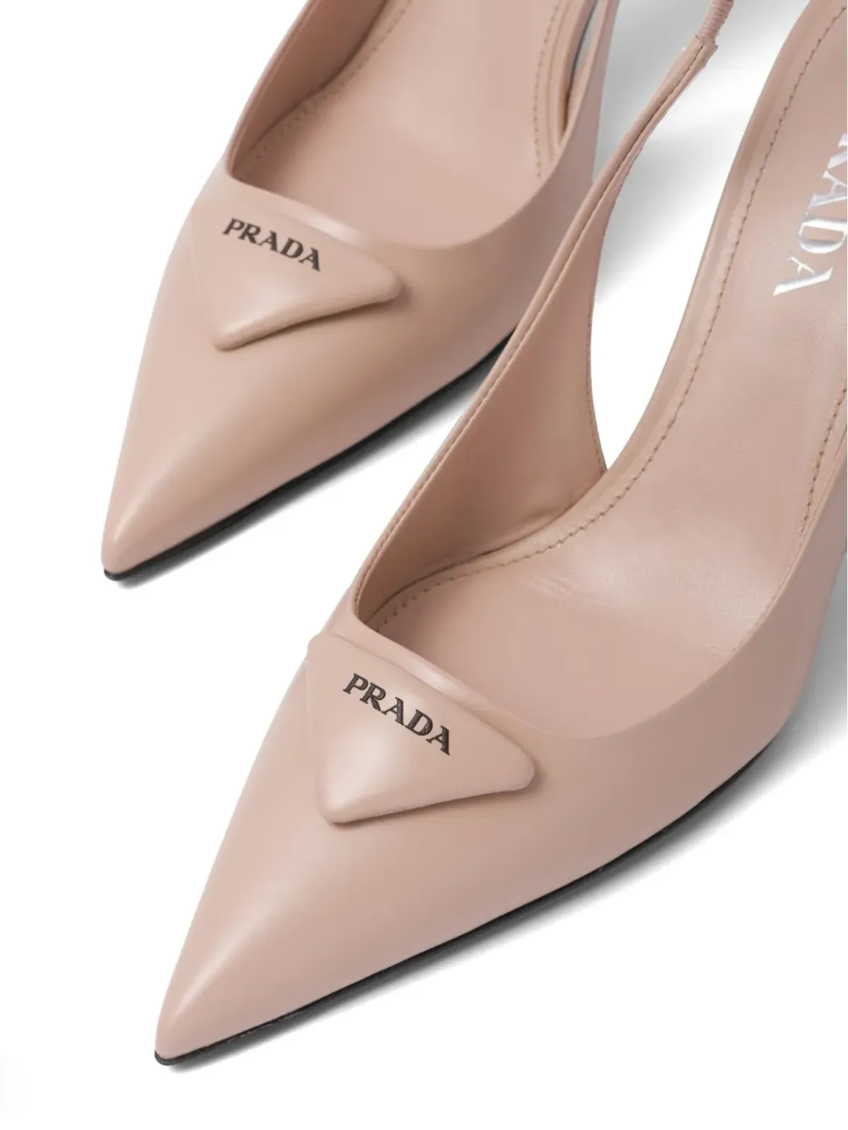 Prada ブラッシュドレザー スリングバックパンプス - 画像5