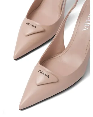 Prada ブラッシュドレザー スリングバックパンプス - サムネイル5