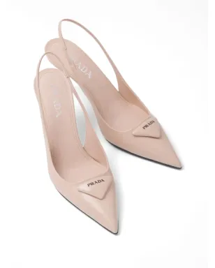 Prada ブラッシュドレザー スリングバックパンプス - サムネイル4