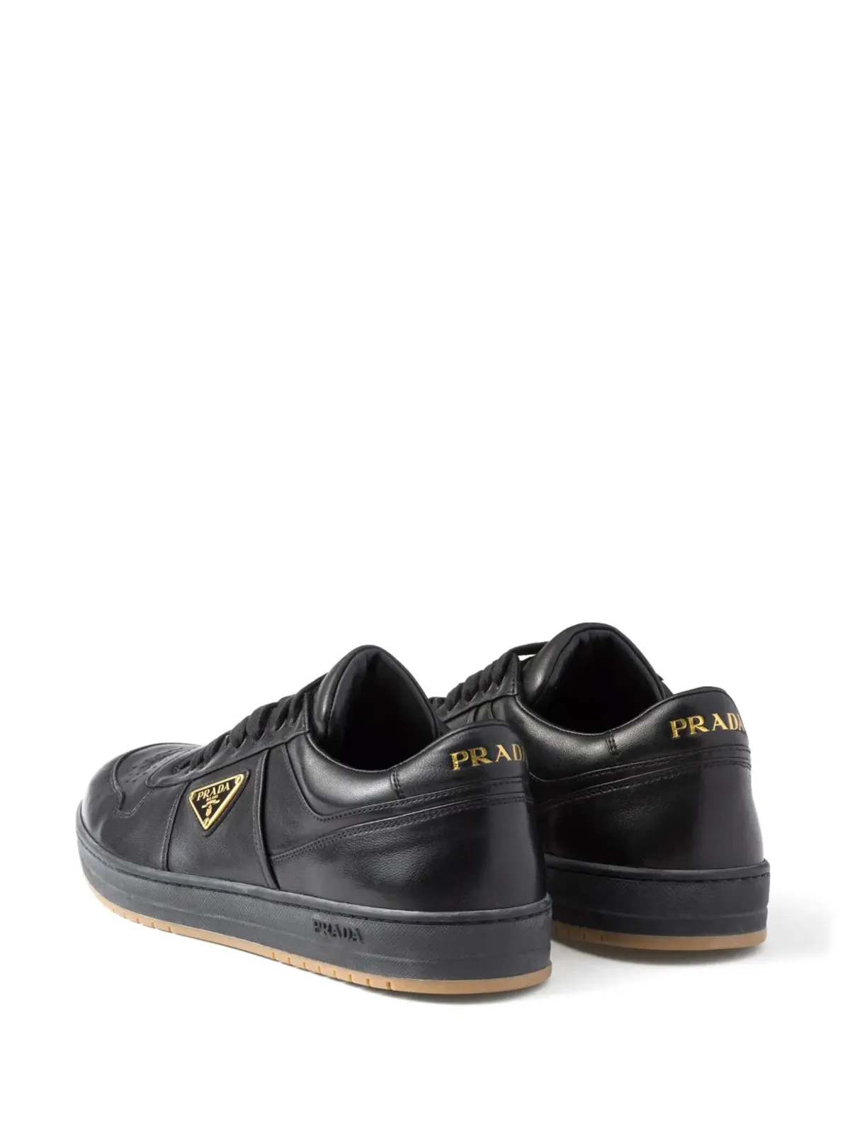 Prada ダウンタウン レザー スニーカー - ブラック - 画像3