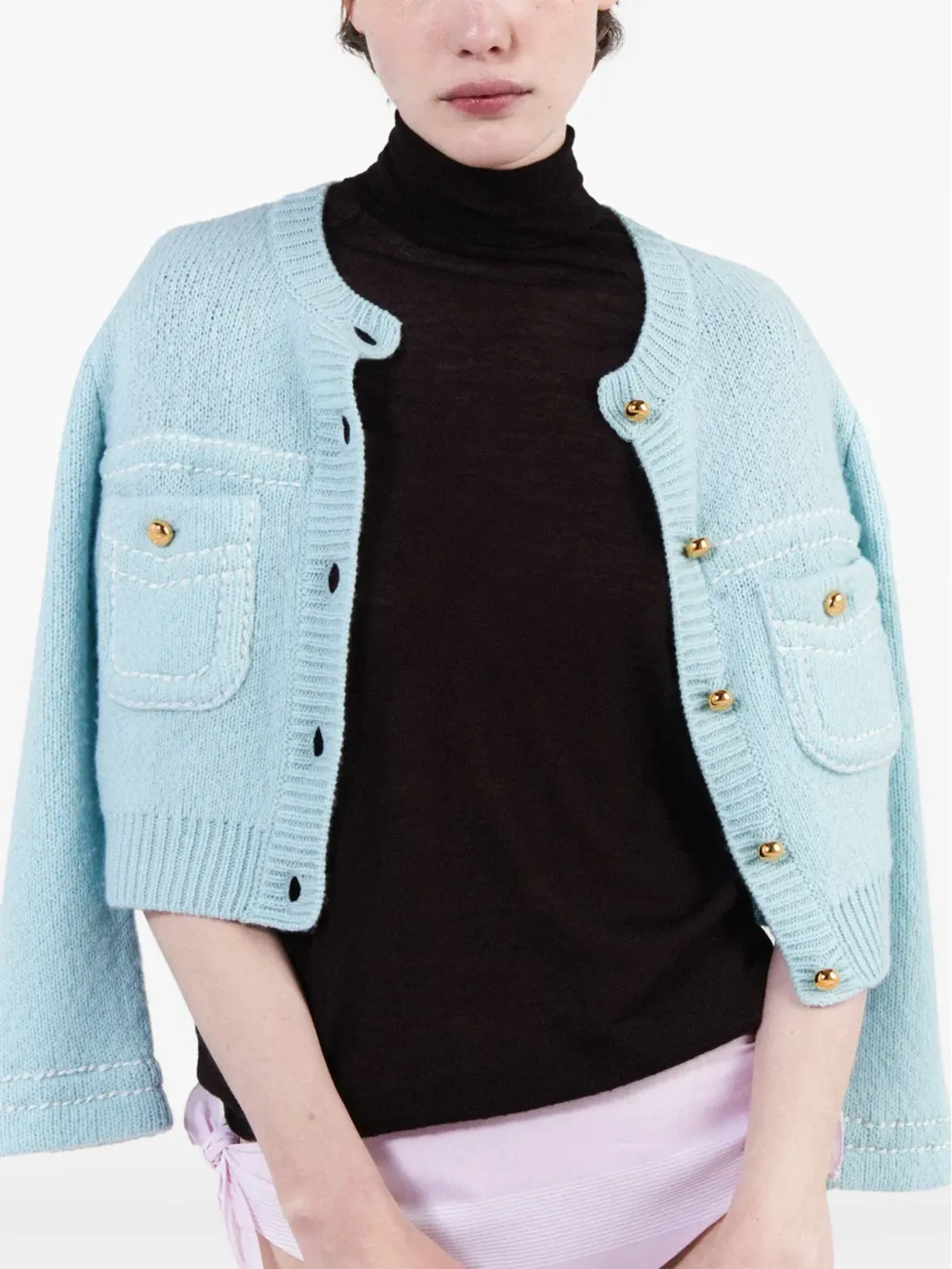 Prada ニット ロールネック カシミヤ トップ - ブラウン - 画像3