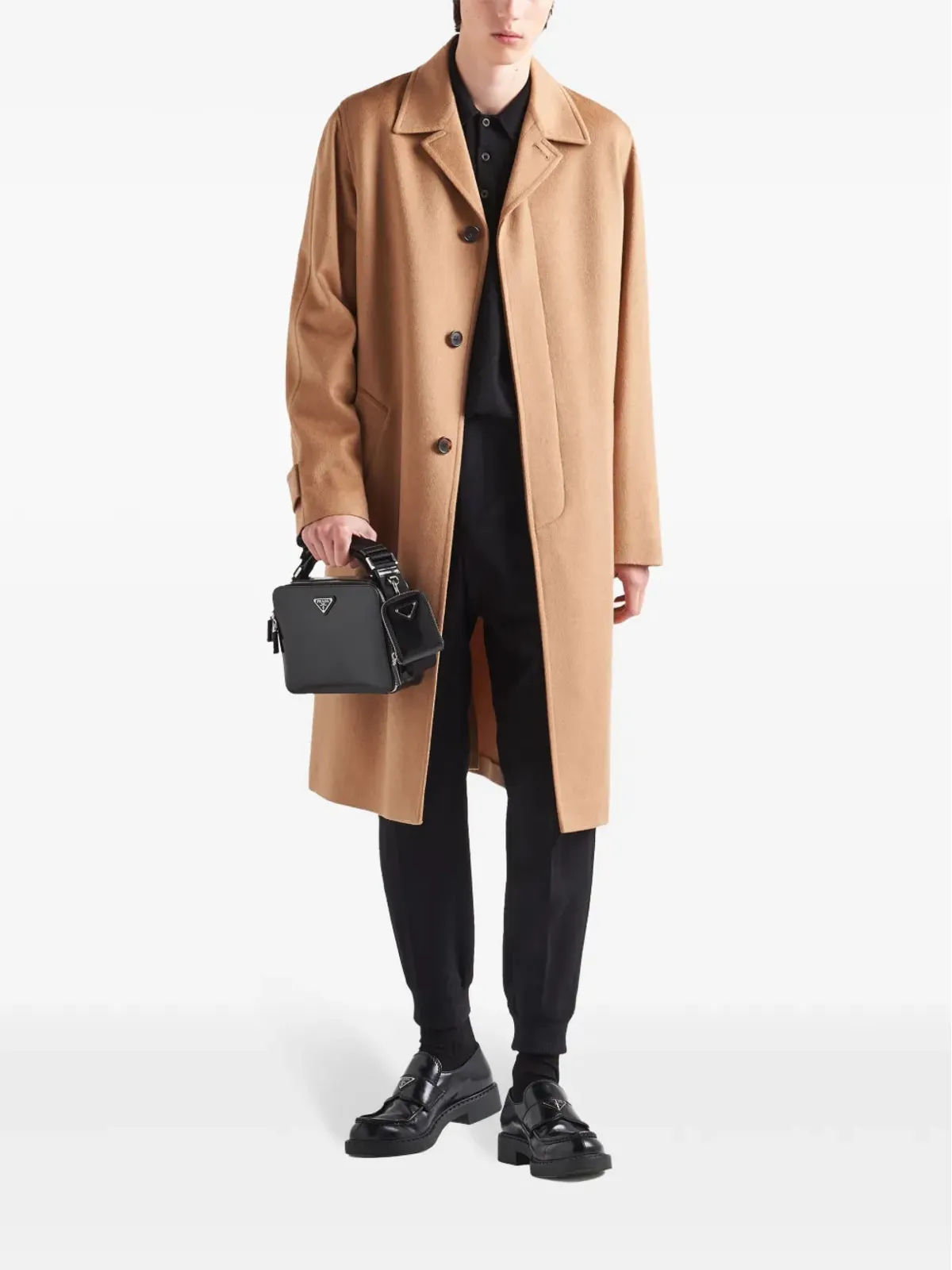 Prada ブラウンのシングルブレストコート - 画像2