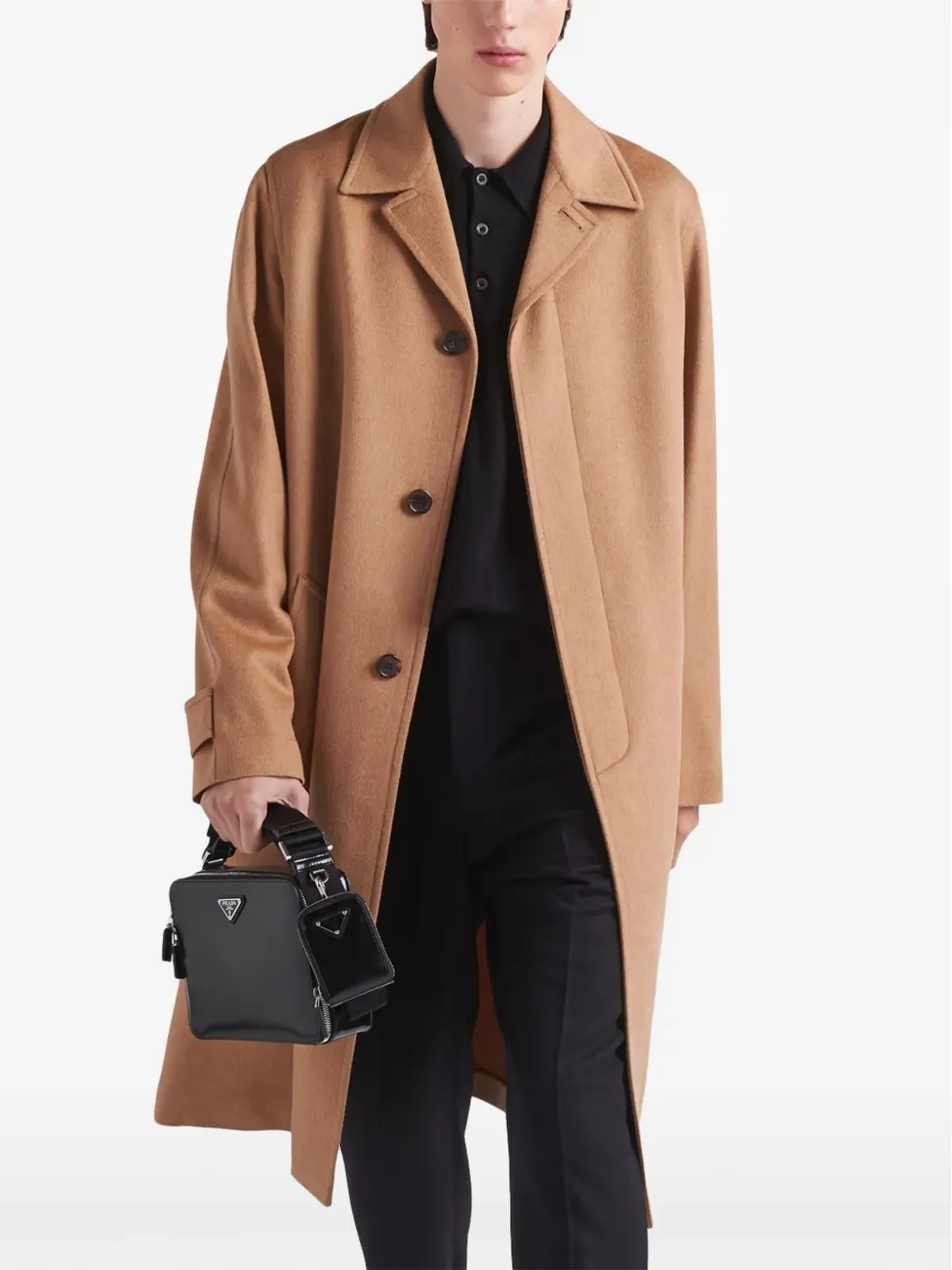 Prada ブラウンのシングルブレストコート - 画像4