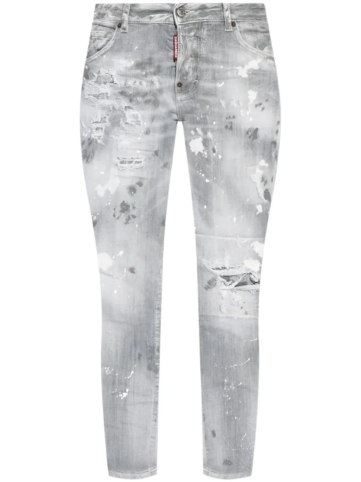 DSQUARED2 ロゴパッチ コットン混紡ジーンズ - 画像1