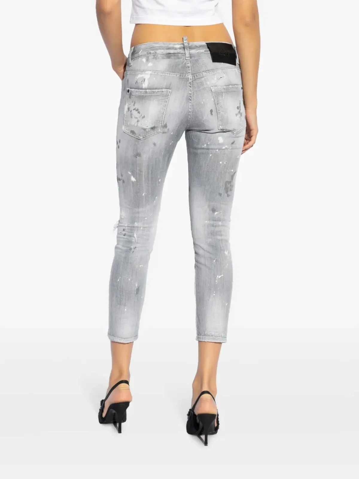 DSQUARED2 ロゴパッチ コットン混紡ジーンズ - 画像4