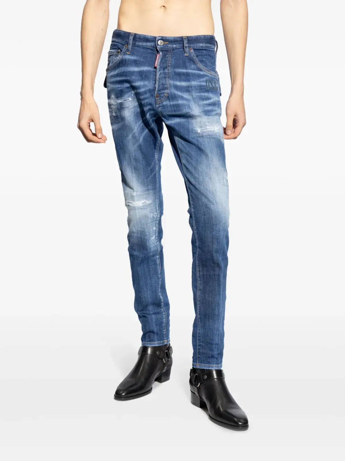 DSQUARED2 ダメージ加工 レギュラーフィットジーンズ - ブルー - 画像3