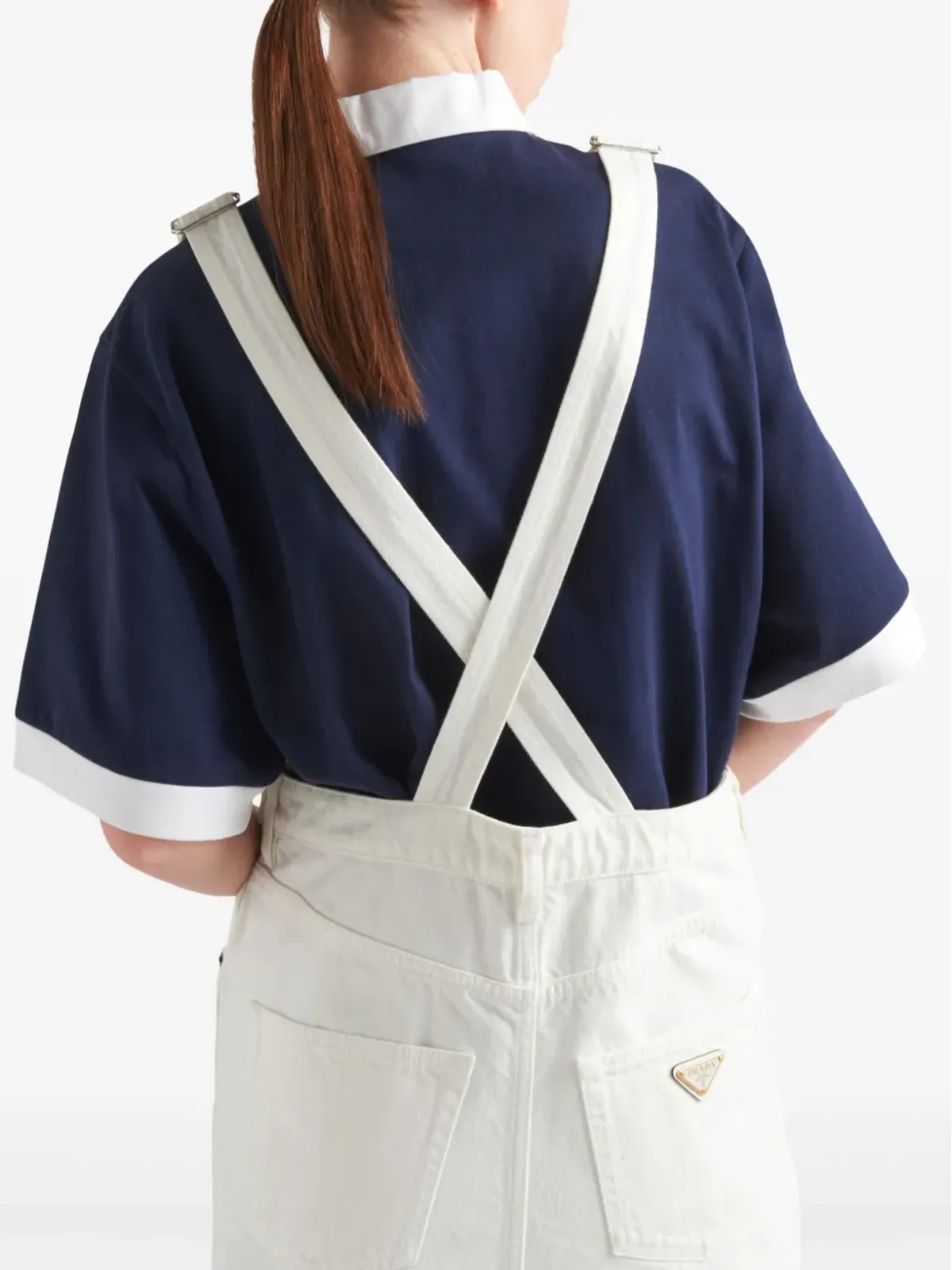 Prada デニムオーバーオール ミニドレス - 画像5