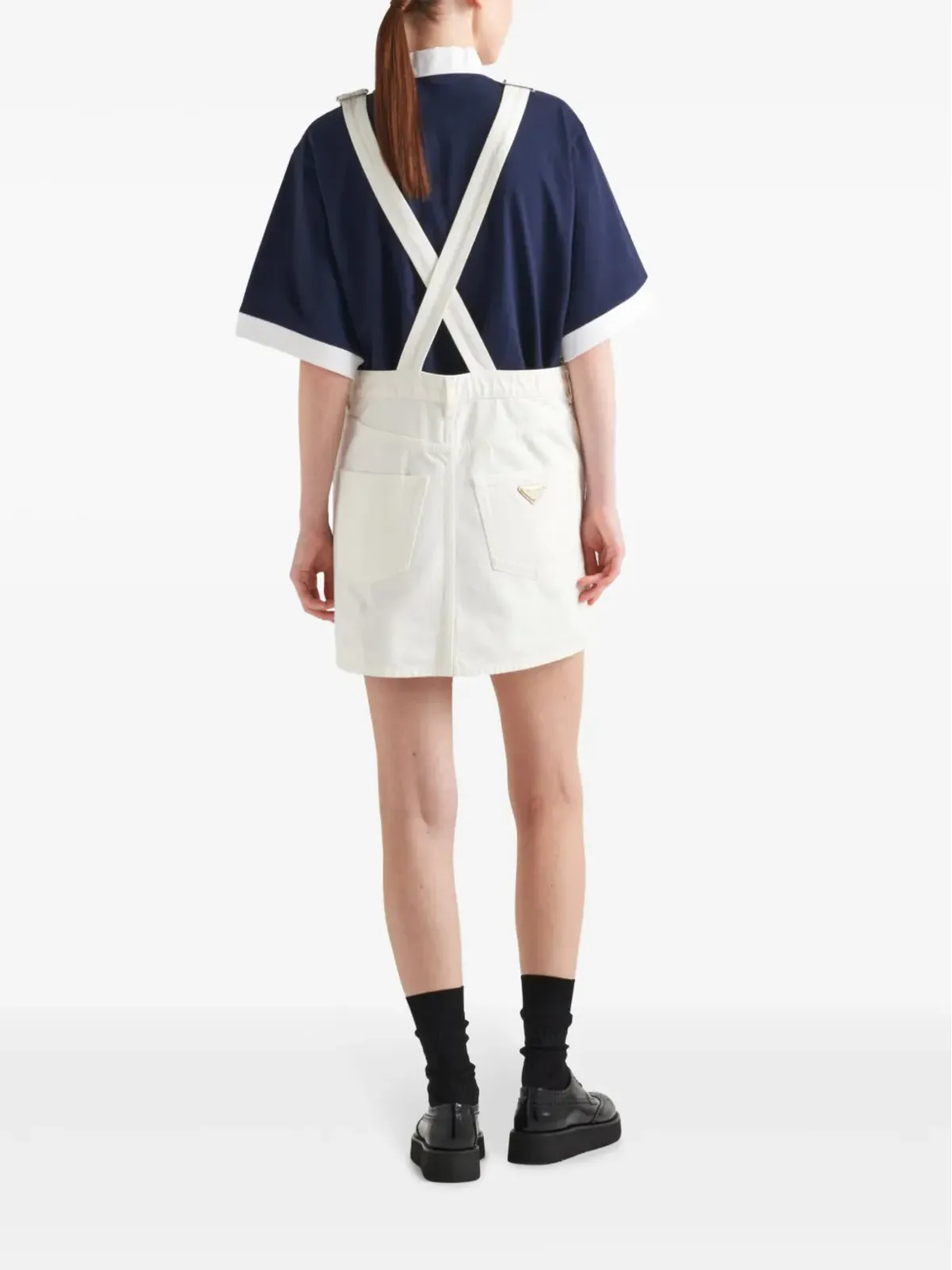 Prada デニムオーバーオール ミニドレス - 画像3