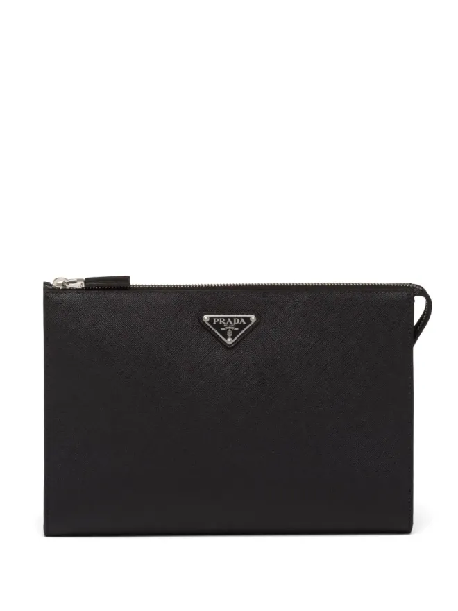 Prada Prada サフィアーノ トライアングルプレート クラッチバッグの商品画像