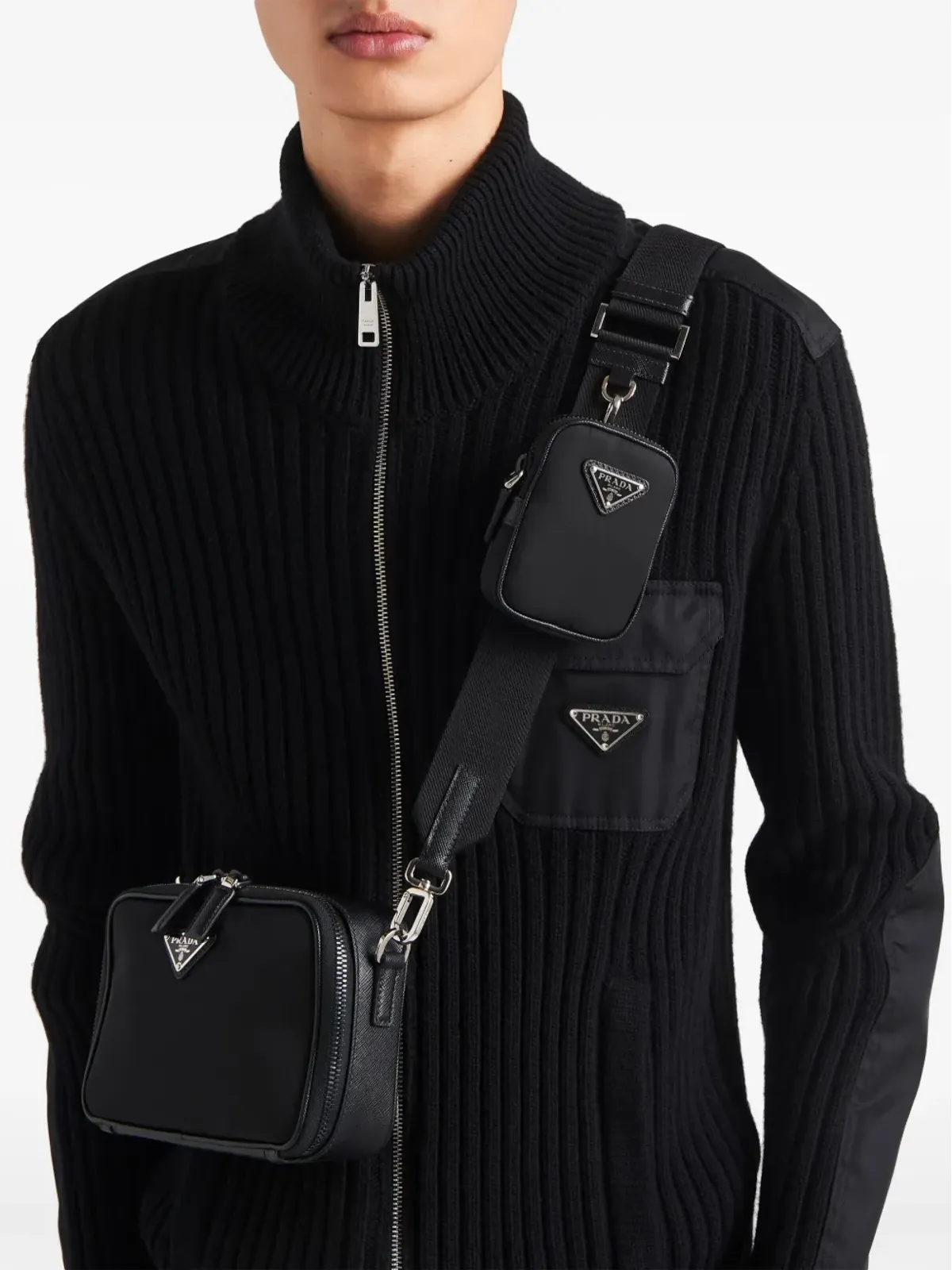 Prada ブリク メッセンジャーバッグ ブラック - 画像3