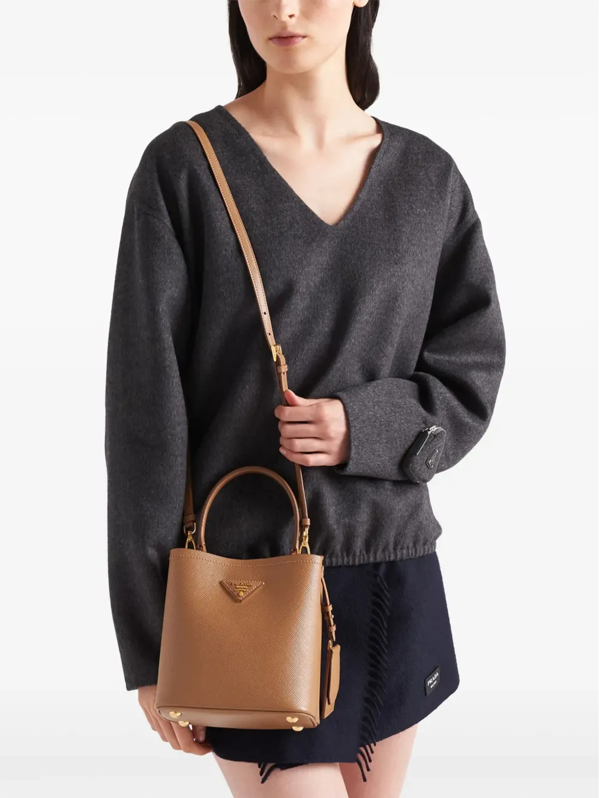Prada 小型 Panier トートバッグ - ブラウン - 画像3