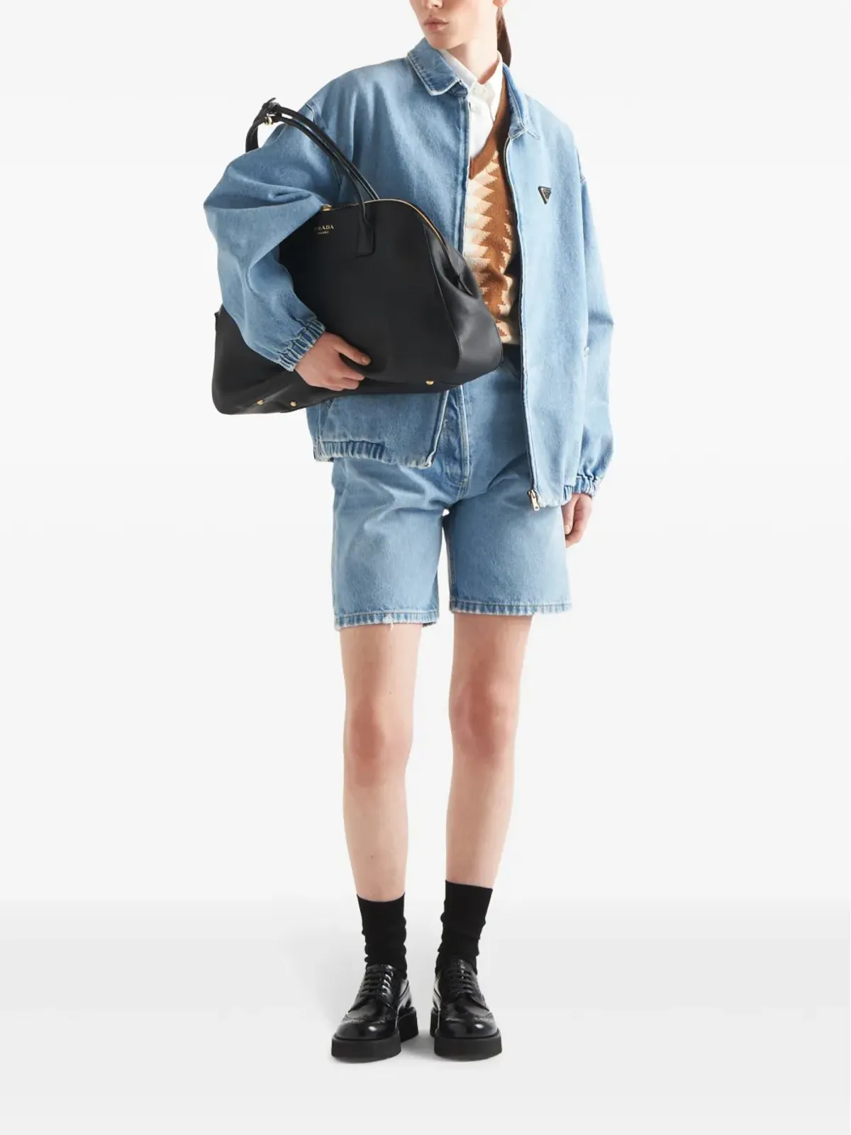 Prada ジップファスナー付きデニムジャケット - 画像2