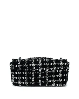 Isla Anne beaded velvet shoulder bag - Black - サムネイル2