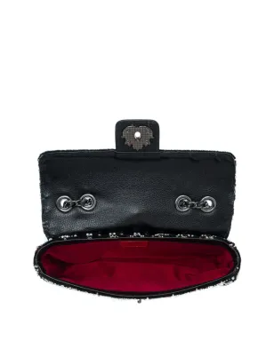 Isla Anne beaded velvet shoulder bag - Black - サムネイル4