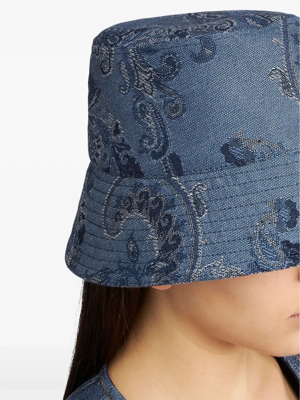 ETRO ペイズリープリントデニム バケットハット - ブルー - 画像3