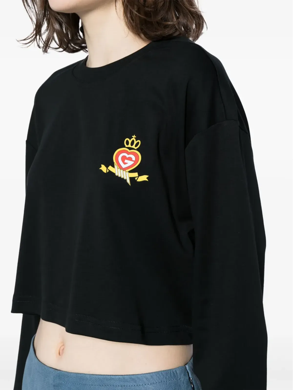 Ground Zero ロゴプリント クロップド スウェットシャツ - 画像5