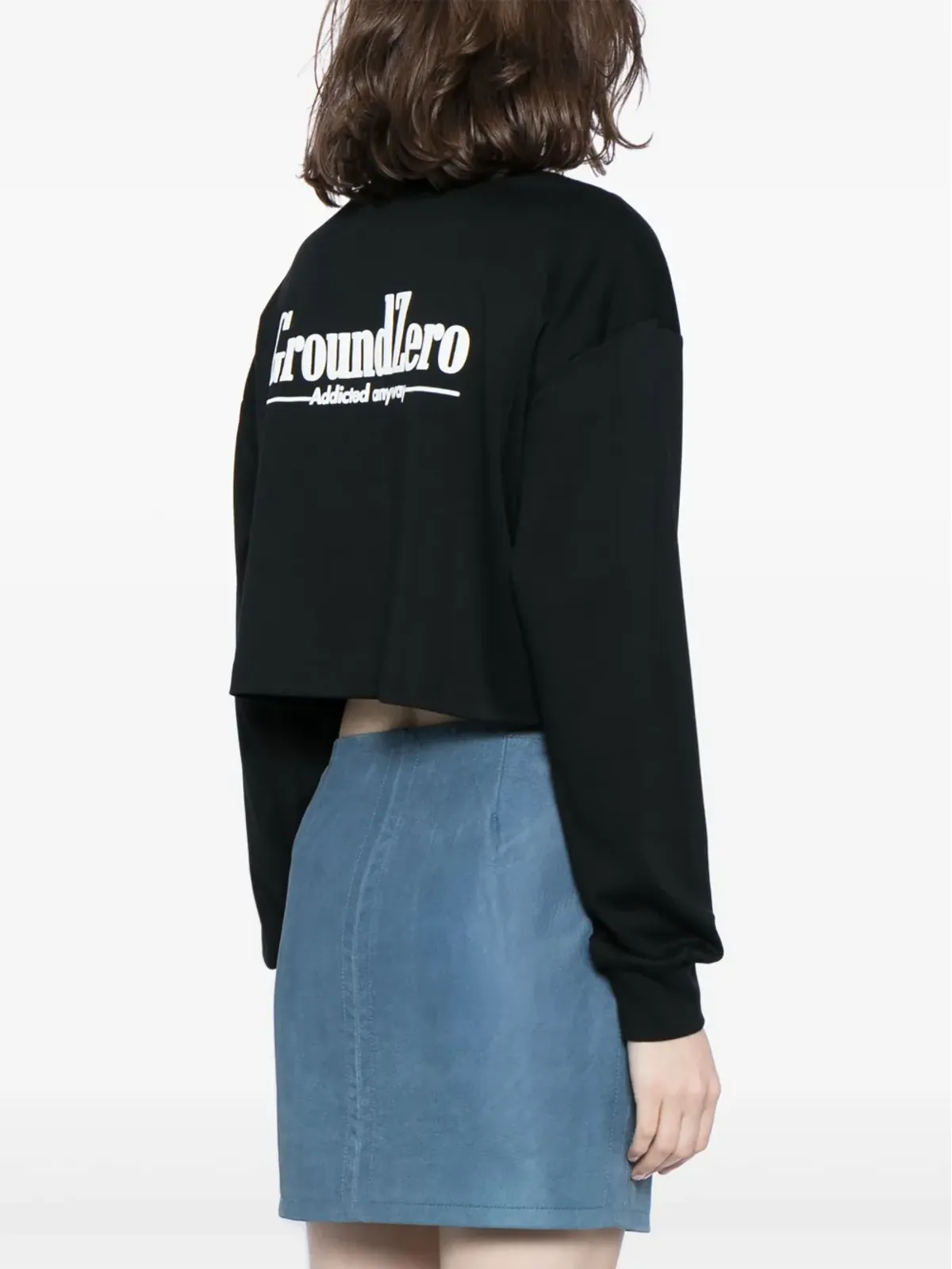 Ground Zero ロゴプリント クロップド スウェットシャツ - 画像4