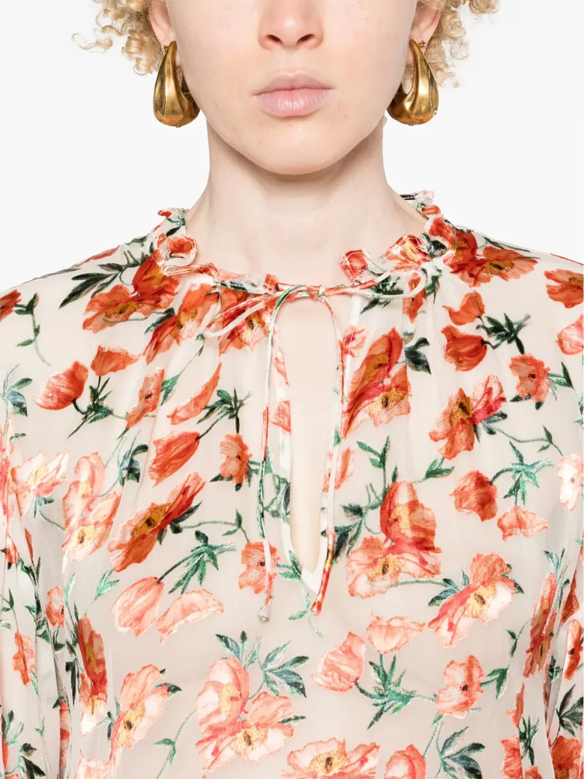 alice + olivia Julius floral-jacquard organza blouse - 画像5