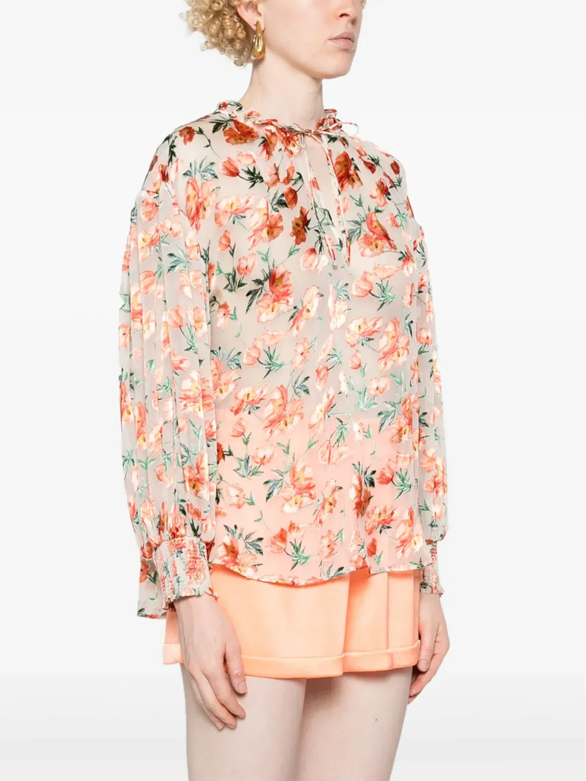 alice + olivia Julius floral-jacquard organza blouse - 画像3
