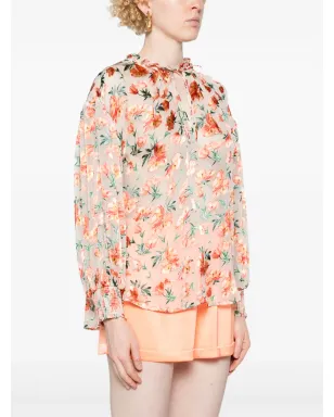 alice + olivia Julius floral-jacquard organza blouse - サムネイル3