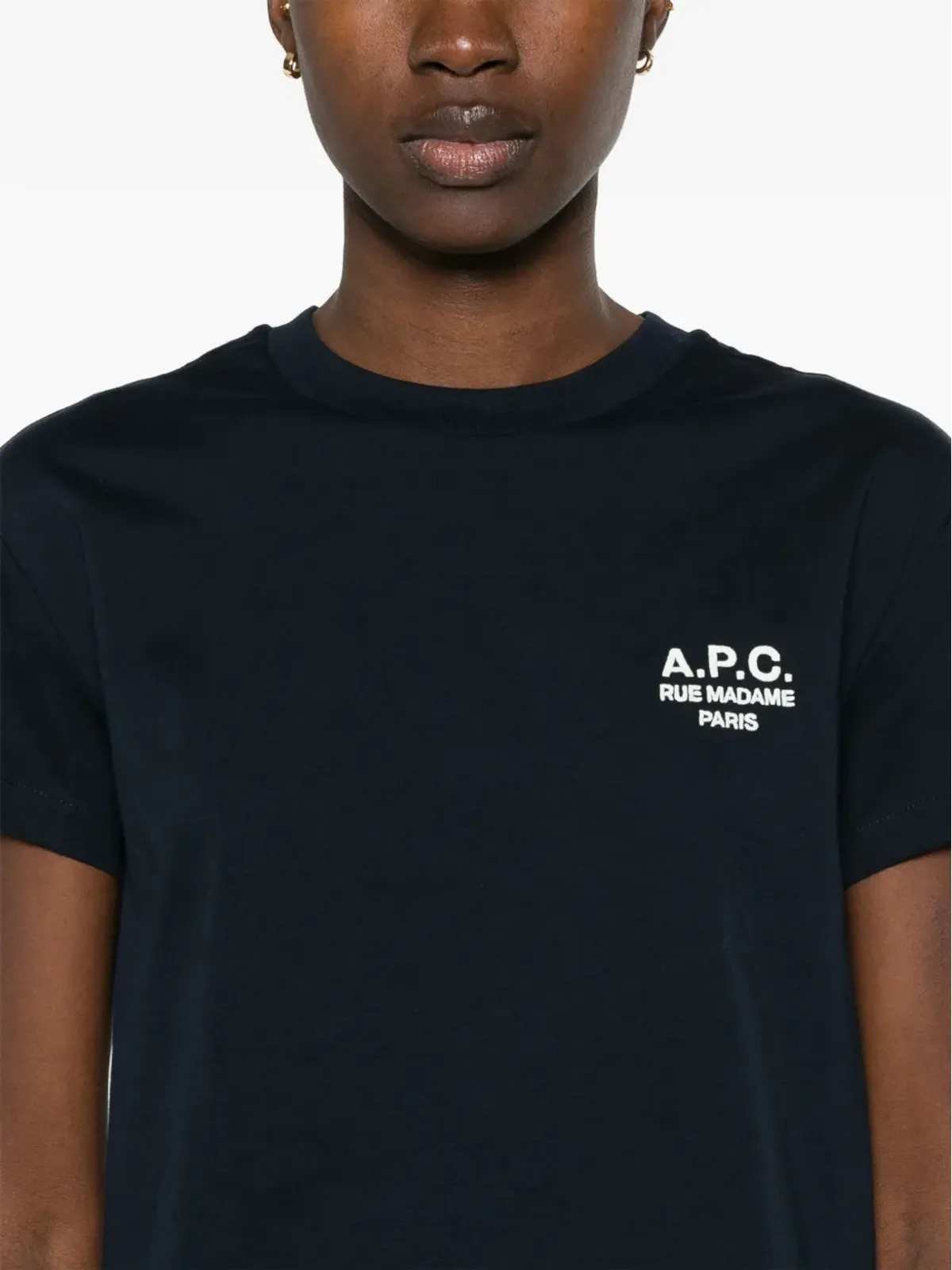 A.P.C. ロゴ刺繍 コットンTシャツ - 画像5