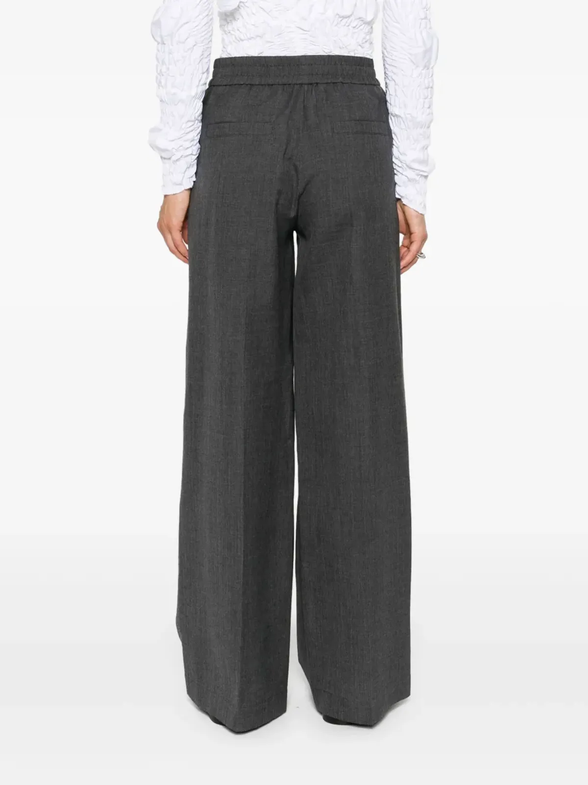 Brunello Cucinelli ヴァージンウール パラッツォパンツ - グレー - 画像4