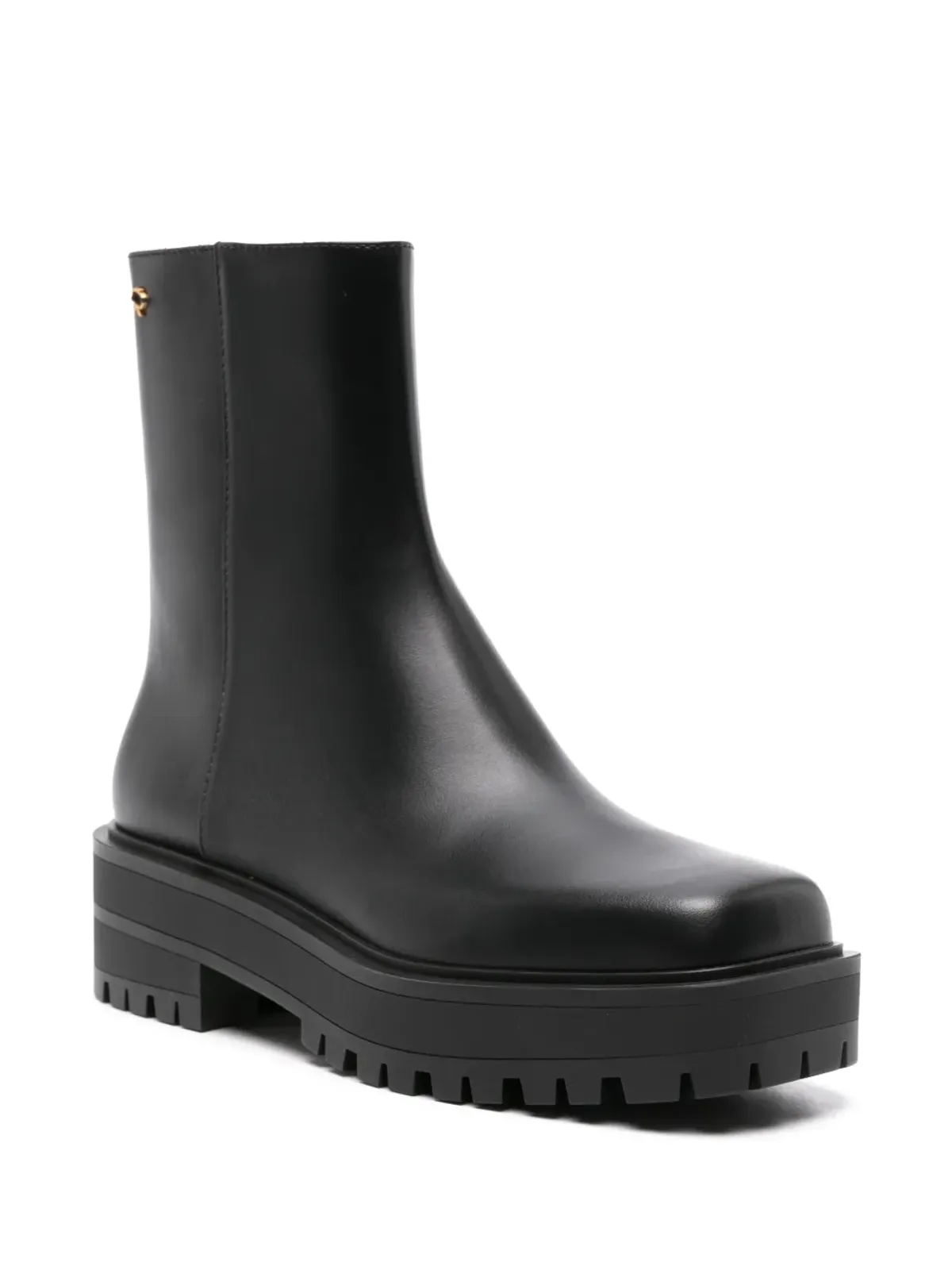 Gianvito Rossi スクエアトゥ レザーブーツ - 画像2