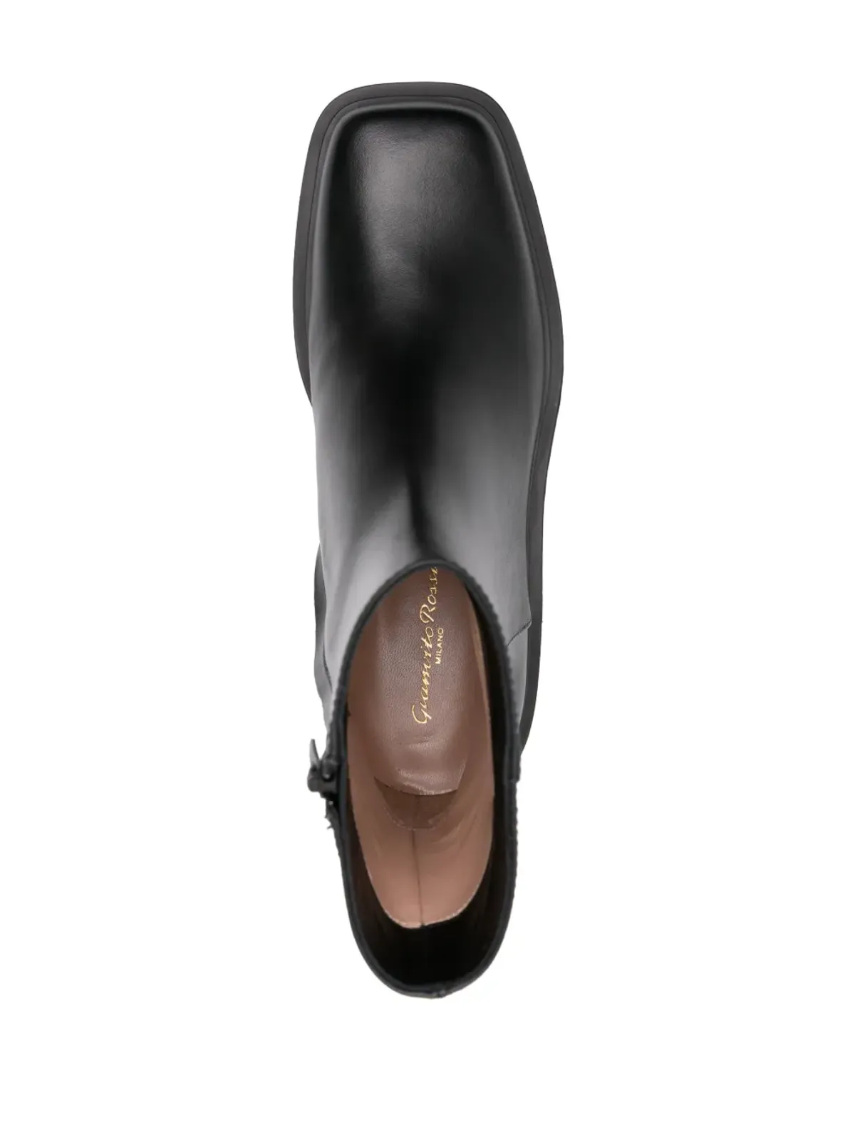 Gianvito Rossi スクエアトゥ レザーブーツ - 画像4
