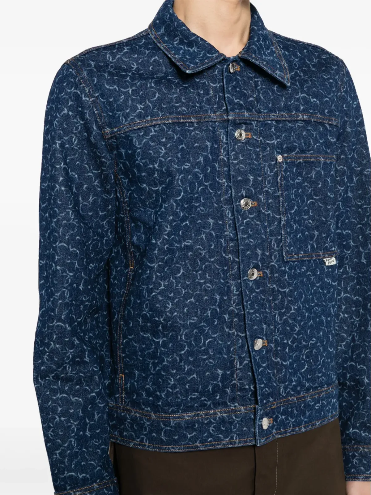 Maison Kitsuné レーザーカットディテール デニムジャケット - ブルー - 画像5