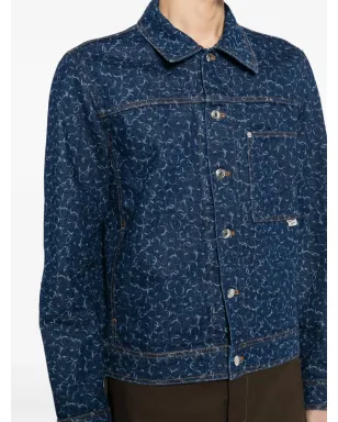 Maison Kitsuné レーザーカットディテール デニムジャケット - ブルー - サムネイル5