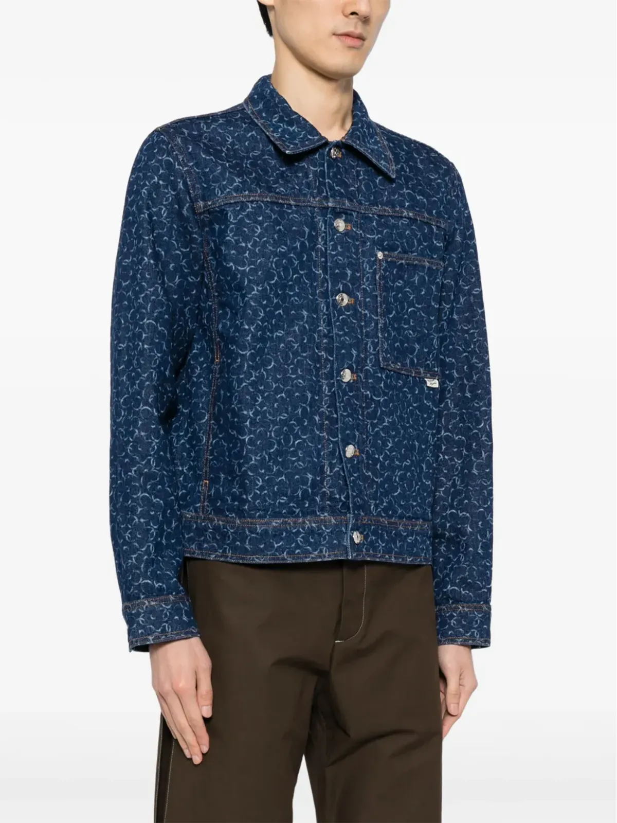 Maison Kitsuné レーザーカットディテール デニムジャケット - ブルー - 画像3