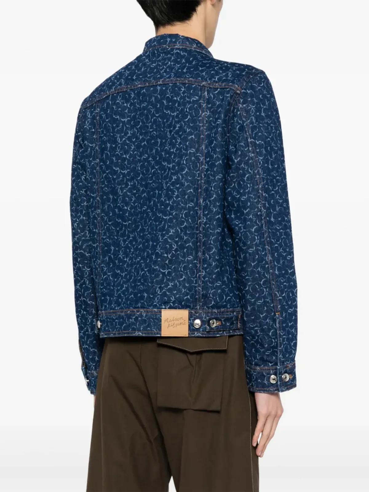 Maison Kitsuné レーザーカットディテール デニムジャケット - ブルー - 画像4