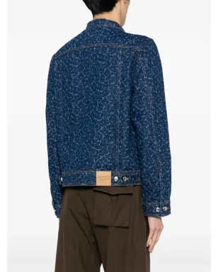 Maison Kitsuné レーザーカットディテール デニムジャケット - ブルー - サムネイル4