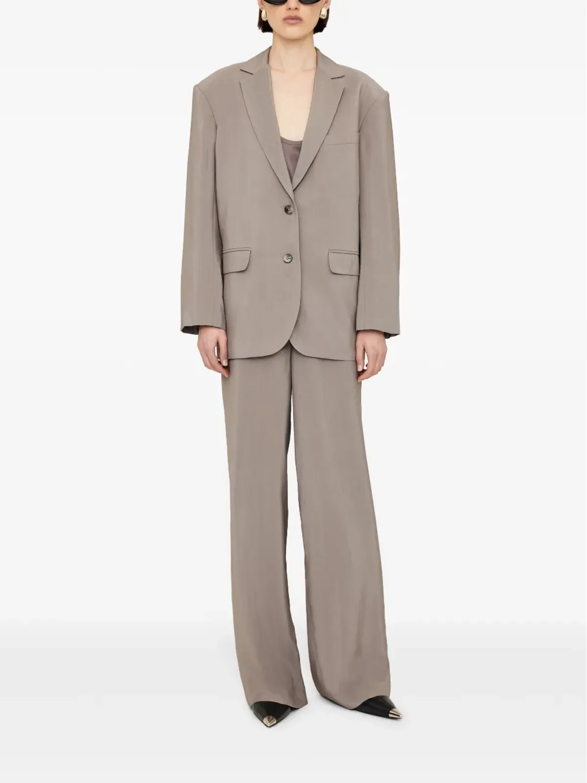 ANINE BING Quinn oversize single-breasted jacket - Grey - 画像2