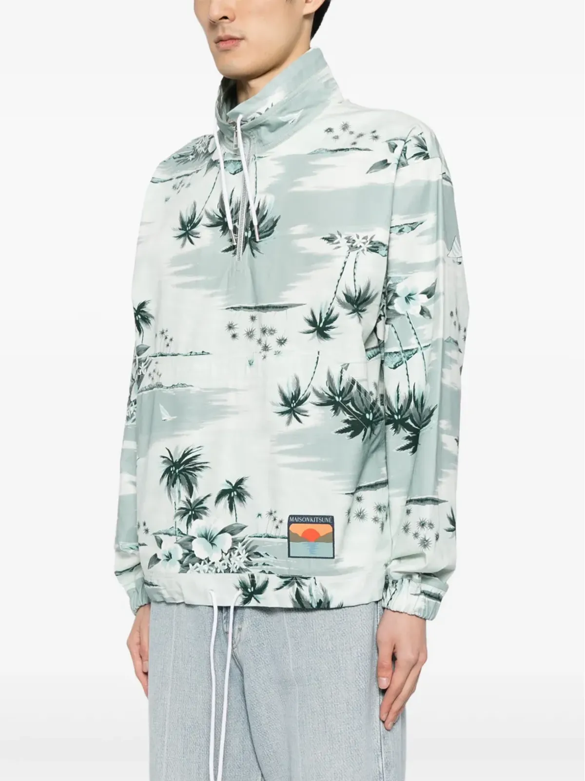 Maison Kitsuné グラフィックプリント コットンジャケット ブルー - 画像3