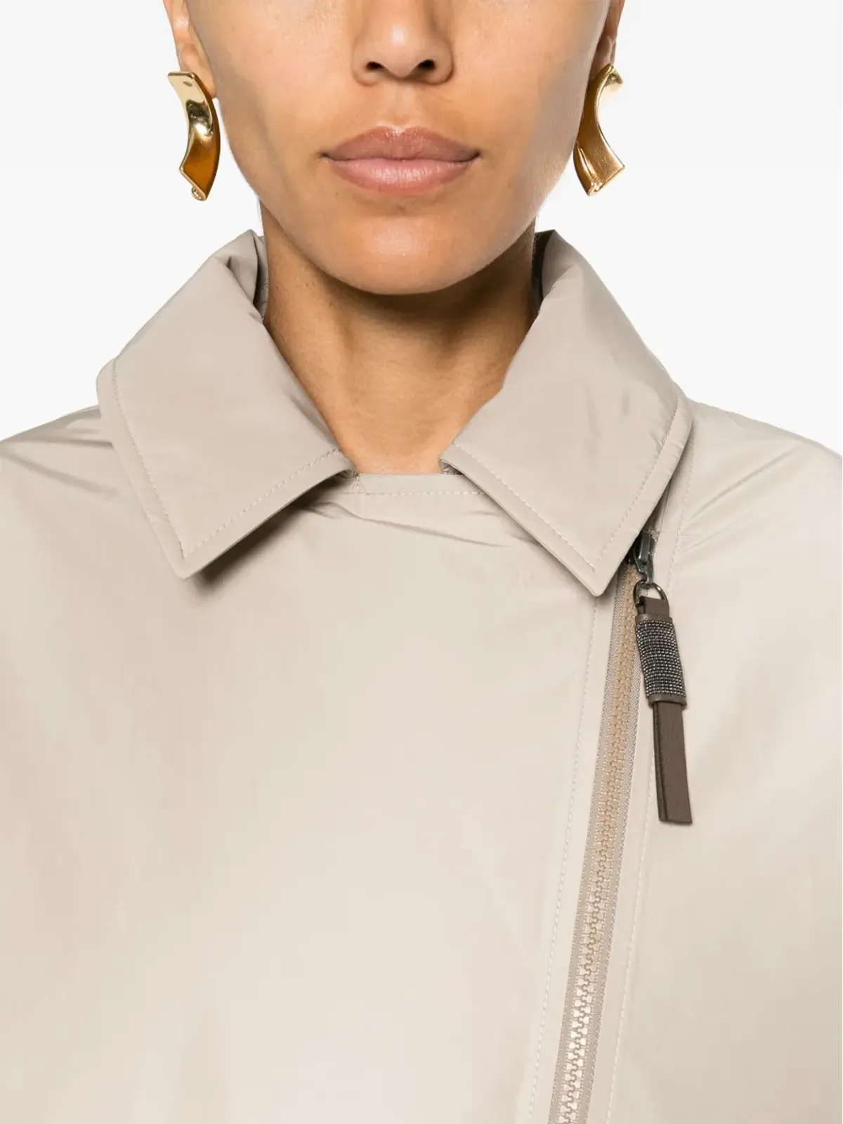 Brunello Cucinelli オフセンターZIP付き中綿ジャケット - 画像5