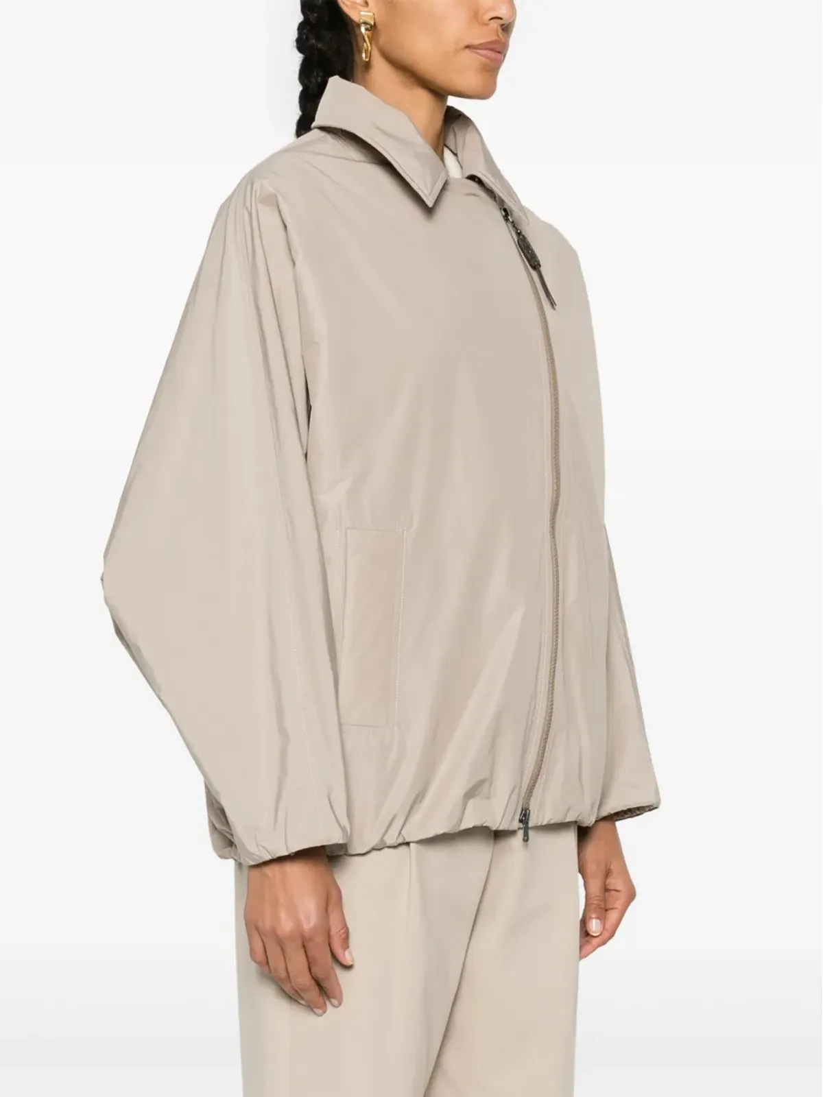 Brunello Cucinelli オフセンターZIP付き中綿ジャケット - 画像3